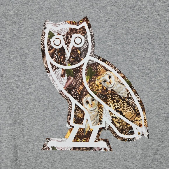 Octobers Very Own Drake Shirt Mens Medium Long Sleeve Gray OVO Owl Graphic - Picture 2 of 10
